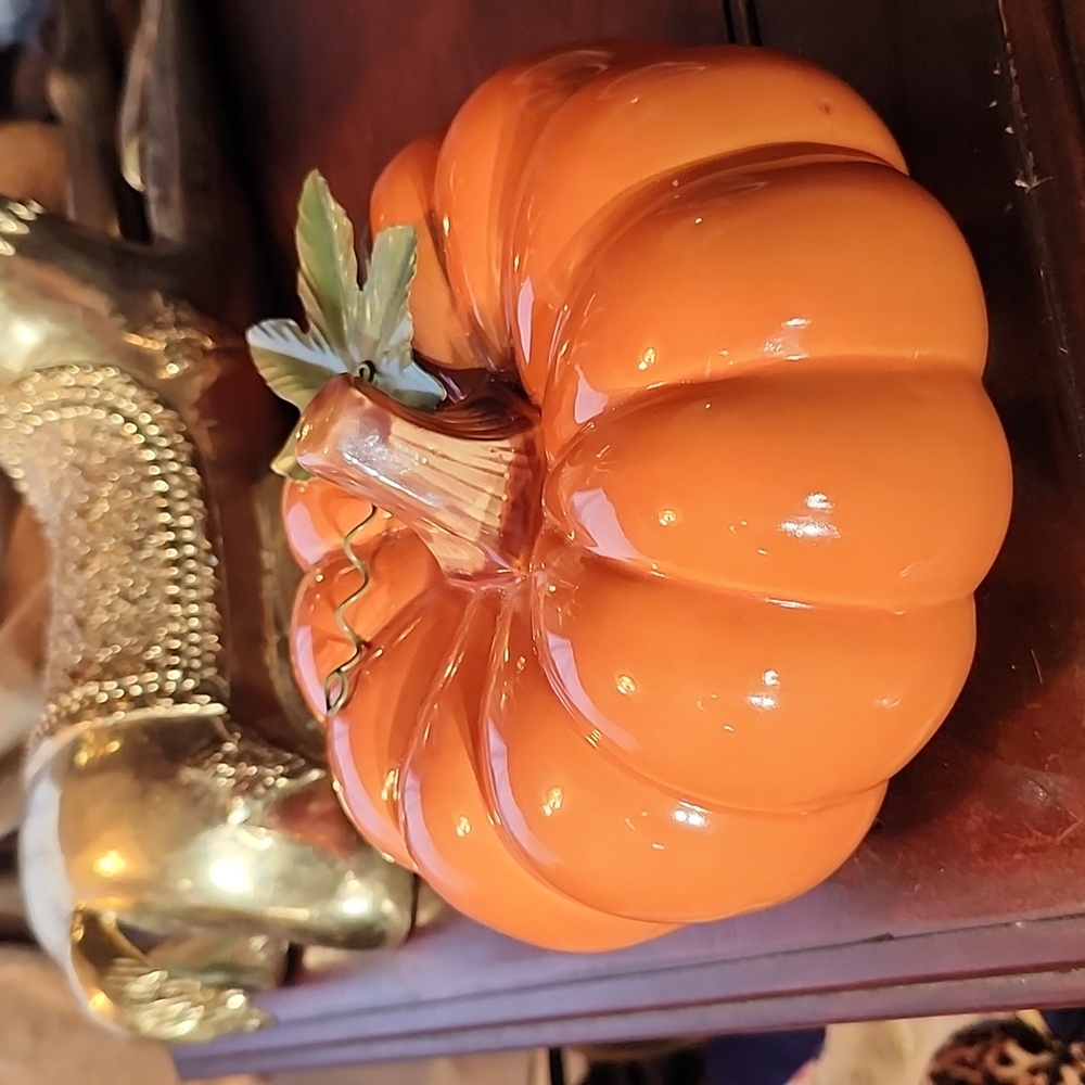 Glazed Ceramic Pumpkin - FALL DECOR Halloween - Jack-O-Lantern